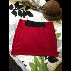 Red mini skirt